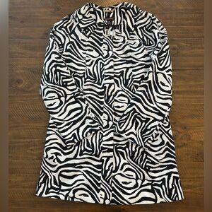 Dana Buchman Women’s Zebra Print Trench Coat Size XS